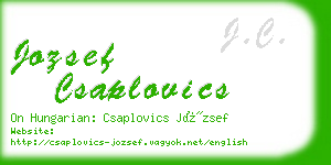 jozsef csaplovics business card